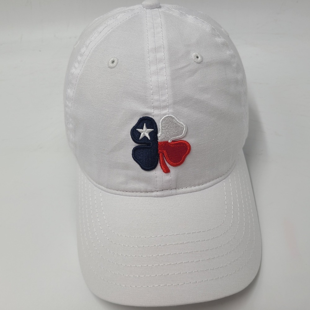 Black Clover Hat Strapback White Red Blue Golf Texas Logo Live Lucky Casual Men